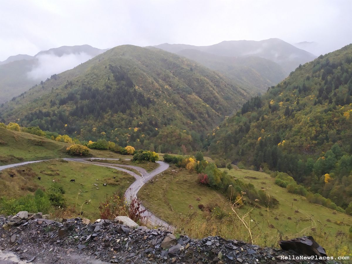 Mountain roads in georgia near Ushguli