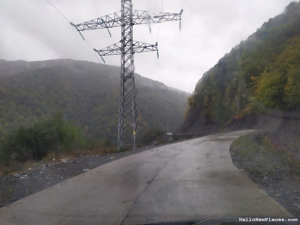 Paved part of a mountain road from Mestia to Ushguli