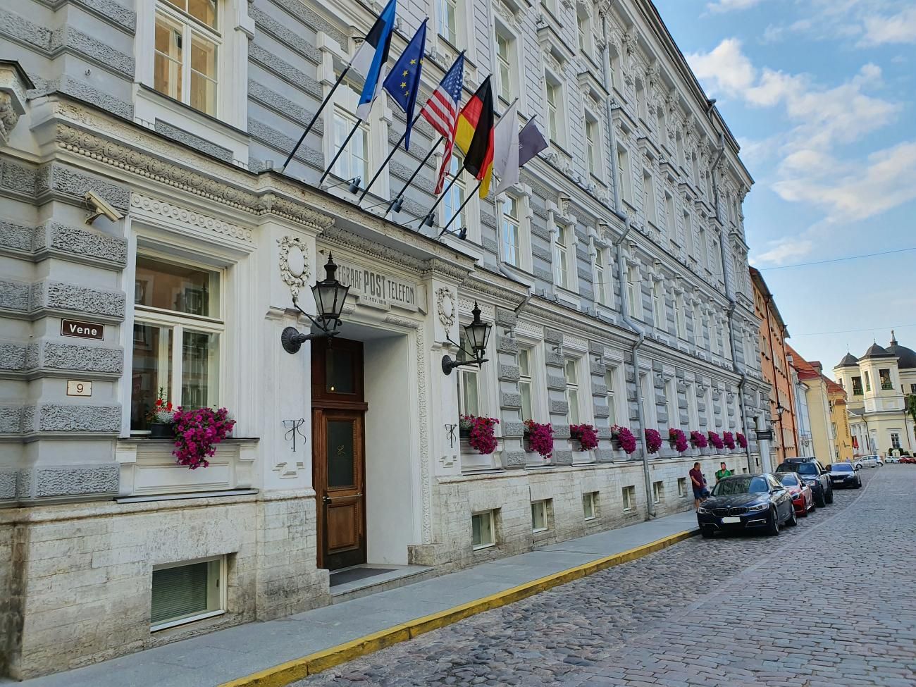 View to Telegraaf Hotel, a historic luxury hotel in Tallinn